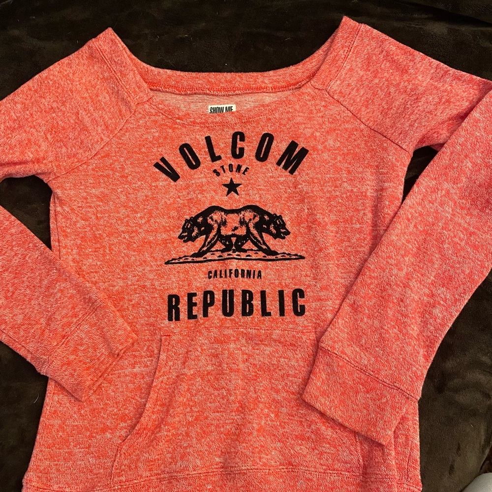 Volcom Wide Neck/Off The Shoulder Sweatshirt Top